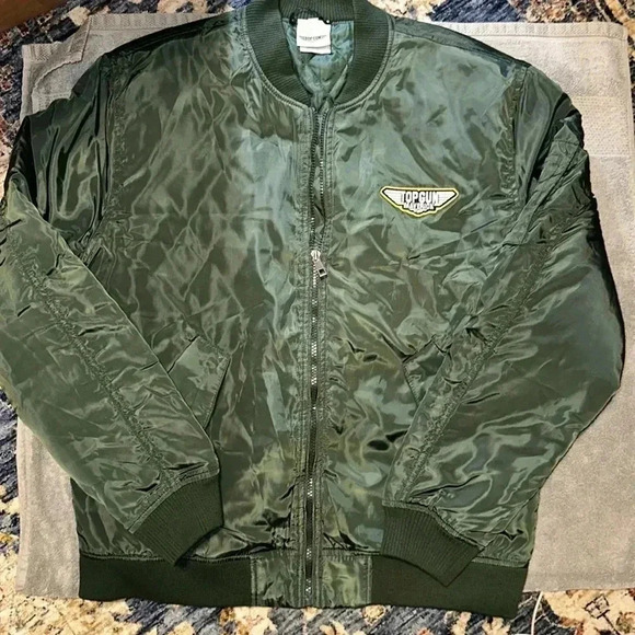 Olive Top Gun Bomber Jacket - Picture 1 of 11